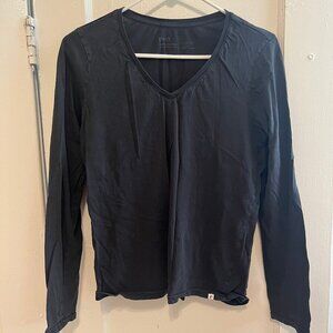 Pact Softspun V-Neck Long Sleeve Shirt, Color Black, Size Medium